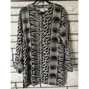 Women's Black and Gray Patterned Blazer